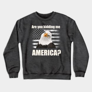 Patriotic Angry Eagle and American Flag T-Shirt Crewneck Sweatshirt